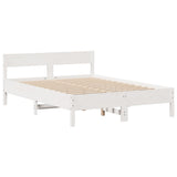 Bed Frame without Mattress White 140x200 cm Solid Wood Pine 3306187