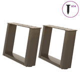 Coffee Table Legs U-Shaped 2 pcs Natural Steel 40x cm Steel 4012743