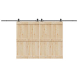Sliding Door Hardware Kit 427 cm Steel Black 3295788