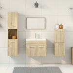 ZNTS 3 Piece Bathroom Furniture Set Sonoma Oak Engineered Wood 3324990