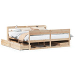 ZNTS Bed Frame without Mattress 200x200 cm Solid Wood Pine 3307110