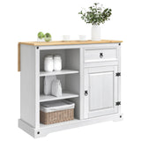 Kitchen Trolley 2 pcs White and Honey Wax 112 x 70 x 91.5 cm 3425387