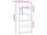 Bookshelf 60 x 24 x 176 cm Engineered Wood Black Oak 862468
