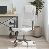 Office Chair White Mesh Fabric and Faux Leather 353021