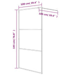 Walk-in Shower Wall White 100x195 cm Clear ESG Glass 152152