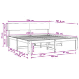 Double Bed Frame with Headboard ROSTOCK Dark Brown 200 x 200 cm 3405437