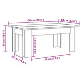 Coffee Table Artisan Oak 100x60x42 cm Engineered Wood 855959