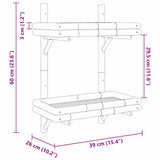 Wall Shelf with Shelf Wall-mounted Brown 39 x 26 x 60 cm Bamboo 4106587