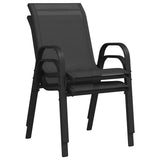 Stackable Garden Chair Set of 2 Black Powder-coated steel Medium 318777