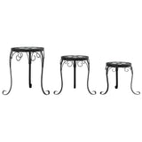 Plant Stands 3 pcs Black and White Ceramic 4003395