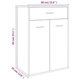 Shoe Cabinet Smoked Oak 60x35x84 cm Engineered Wood 815417