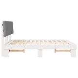 Bed Frame with Upholstered Headboard Light Grey 200 x 200 cm 3398078