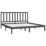 Bed Frame without Mattress Grey Solid Wood Pine 200x200 cm 3105182