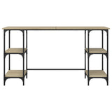 Desk Sonoma Oak 140x50x75 cm Metal and Engineered Wood 845327