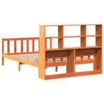 ZNTS Bookcase Bed without Mattress Wax Brown 160x200 cm Solid Wood 3322153