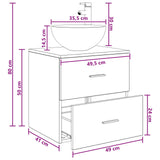 Wall-Mounted Sink Vanity Sonoma Oak 49.5 x 41 x 64.5 cm 890264