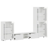 TV Cabinet Set FLORIN 3 pcs High Gloss White Engineered Wood 3397958