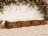 4-Piece Seat Cushions VUGHT 4 pcs 100% Polyester Cream 946284