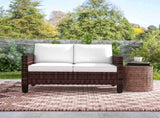 Two-Seater Rattan Outdoor Sofa - Brown T3398P328397