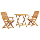 Folding Bistro Set Folding 3 pcs Brown Solid Acacia Wood 3375691