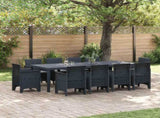 Garden Dining Set 11 pcs Anthracite Polypropylene 3378594
