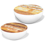 Two Piece Bowl Shaped Coffee Table Set Solid Reclaimed Wood 243351