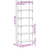 Bookcase 6-Tier Brown Oak 60x30x188 cm Engineered Wood 837666