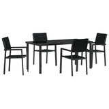 Garden Dining Set 5 pcs Black Powder-Coated Steel 3379152