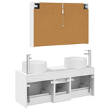 Bathroom Furniture Set 4 pcs White Engineered Wood and Glass 3407103