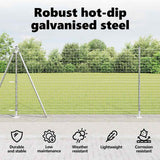Fence Post with Concrete Base 26 pcs Silver Powder-Coated Steel 3350263