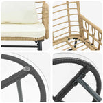 Garden Dining Set 3 pcs Brown and Cream Poly rattan, steel 42010353