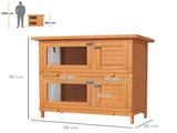 Rabbit Hutch Outdoor Guinea Pig Hutch Wooden Duck House Pet Cage with Opening Roof, 90 x 45 x 90cm T3398P350019