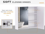Mirror Cabinet, Wall Mount Bathroom Storage Cabinet with Adjustable Shelf, Double Door Cupboard, 60 T3398P341477