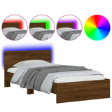 Bed Frame without Mattress with LED Lights Brown Oak 100x200 cm 838805