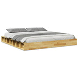 Bed Frame without Mattress 200x200 cm Solid Wood Oak 3324127
