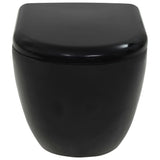 Wall-Hung Toilet with Concealed Cistern Ceramic Black 3054479