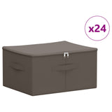 Storage Box 24 pcs Grey 43 x 34 x 23 cm Non-woven fabric 42024625