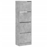 Shoe Cabinet with 4 Flip-Drawers Concrete Grey 60x34x187.5 cm 3214374