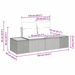 Garden Sofa Beige 184 x 62 x 85cm Poly Rattan 42006820