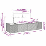 Garden Sofa Beige 184 x 62 x 85cm Poly Rattan 42006821