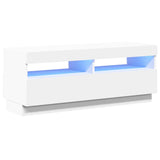 TV Cabinet with LED Lights White 100x35x40 cm 804454