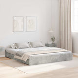 Storage Bed Frame Concrete Grey 200 x 200 cm Engineered Wood 3335264