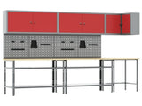 Work Cabinet Set with Shelf with Storage 10 pcs Red and Grey 3321515