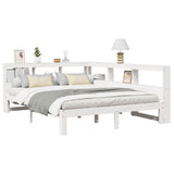 Bookcase Bed without Mattress White 140x190 cm Solid Wood Pine 3324395
