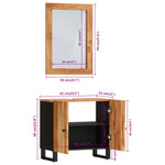 2 Piece Bathroom Furniture Set Solid Wood Acacia 3200634