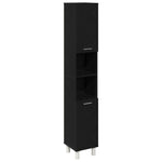 ZNTS Bathroom Furniture Set 4 Pieces Black Oak Engineered Wood Storage 3333047