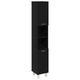 ZNTS Bathroom Furniture Set 4 Pieces Black Oak Engineered Wood Storage 3333047