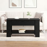ZNTS Black Oak Coffee Table - 101x49x52 cm Made from Engineered Wood 862764