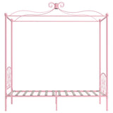 Canopy Bed Frame without Mattress Pink Metal 90x200 cm 284486