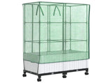 Garden Planter with Greenhouse Cover&Wheels 2 pcs White PP 3422983